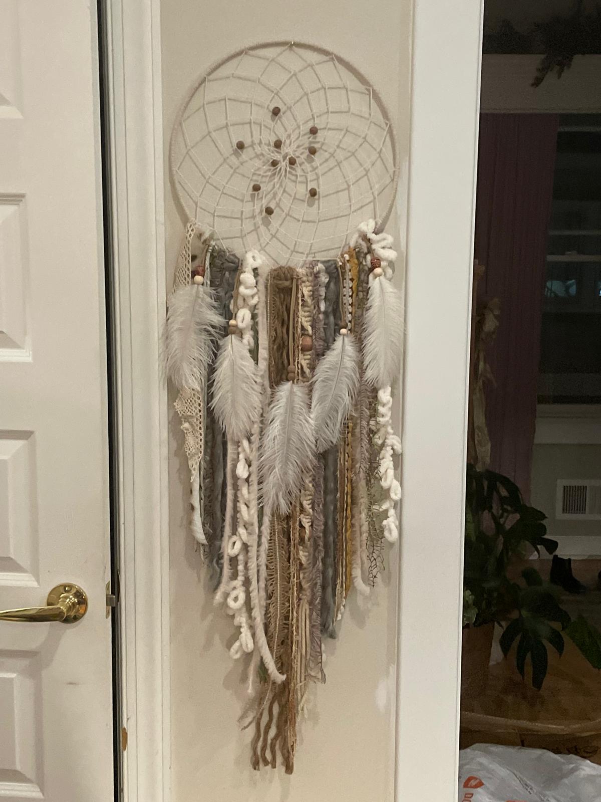 Wildwood Amber - teal and mustard dreamcatcher
