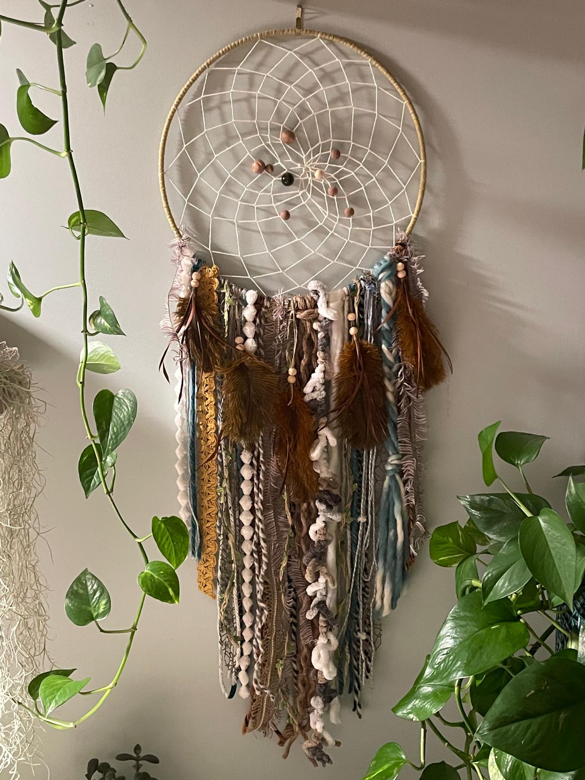 Copper Whisper - rust and copper feathered dreamcatcher