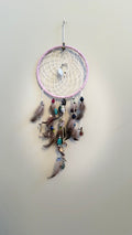 Twilight Blush - blush dreamcatcher with turquoise centerpiece