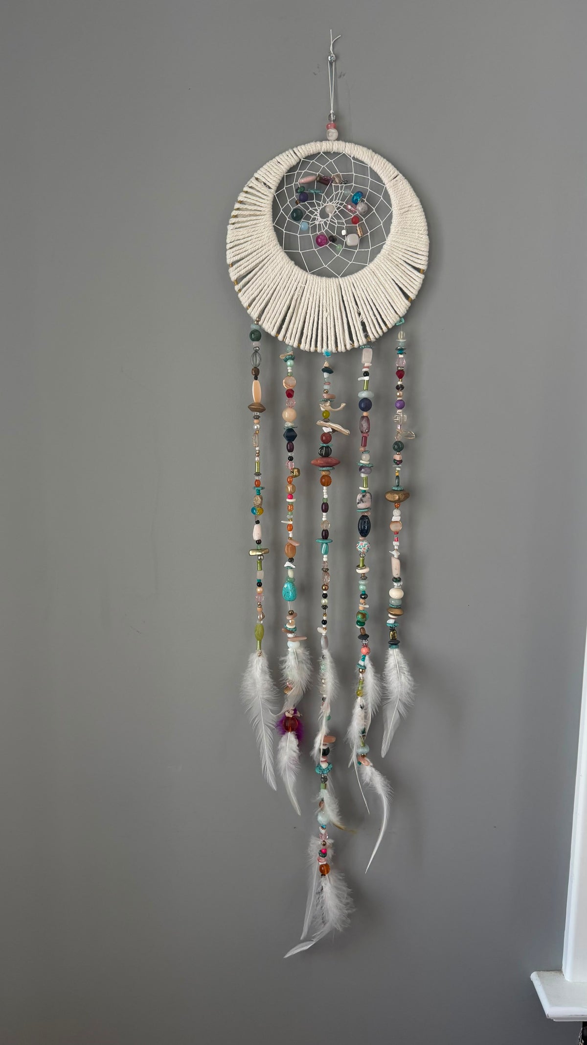 Crystal Gypsy - beaded gemstone dreamcatcher