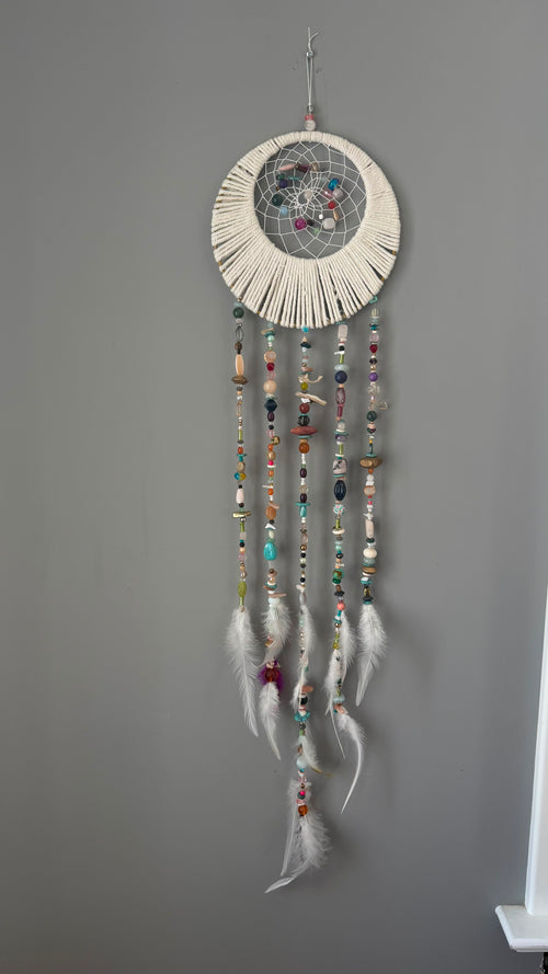 Crystal Gypsy - beaded gemstone dreamcatcher