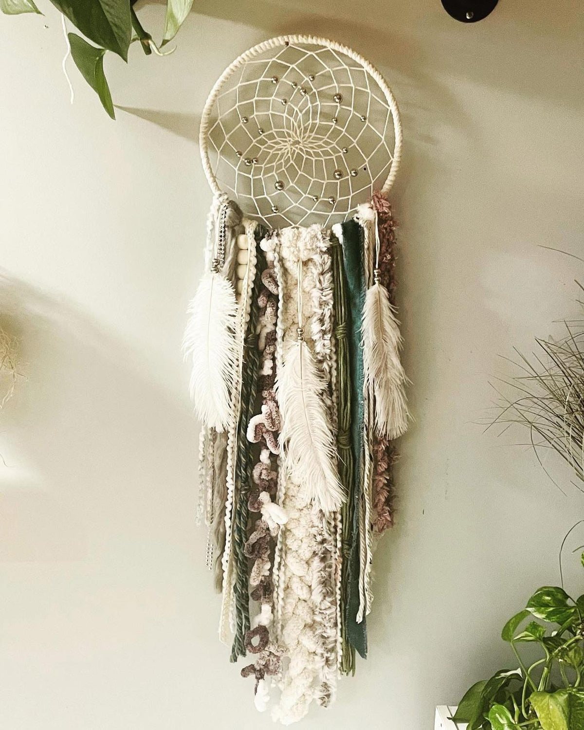 Driftwood and Beads Bohemian - driftwood wall hanging
